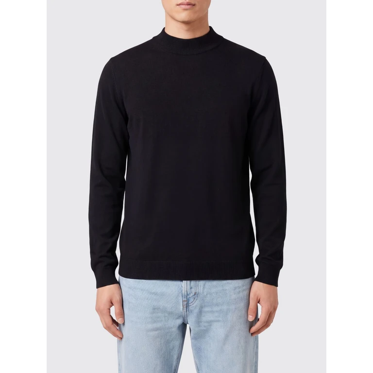Long-Sleeved Merino Wool Crew-Neck Jumper (263MYB01045NERO)