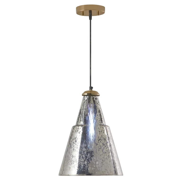11" W Tracie Glam Gold and Silver Cone Shade Pendant Light