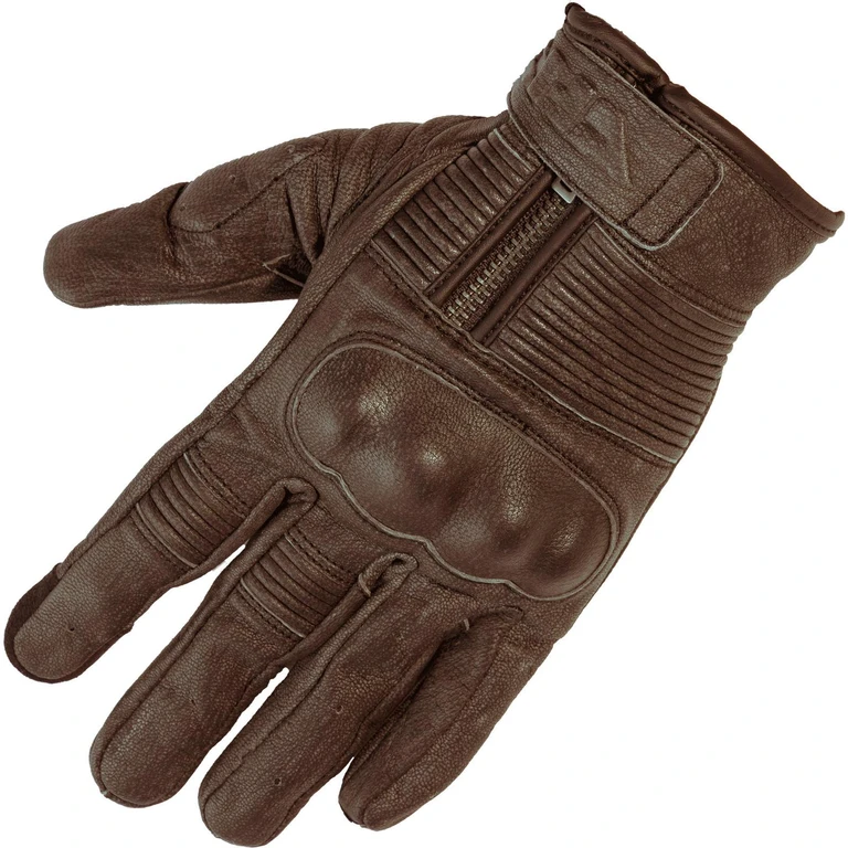 Shadow Leather Motorcycle Gloves M Brown