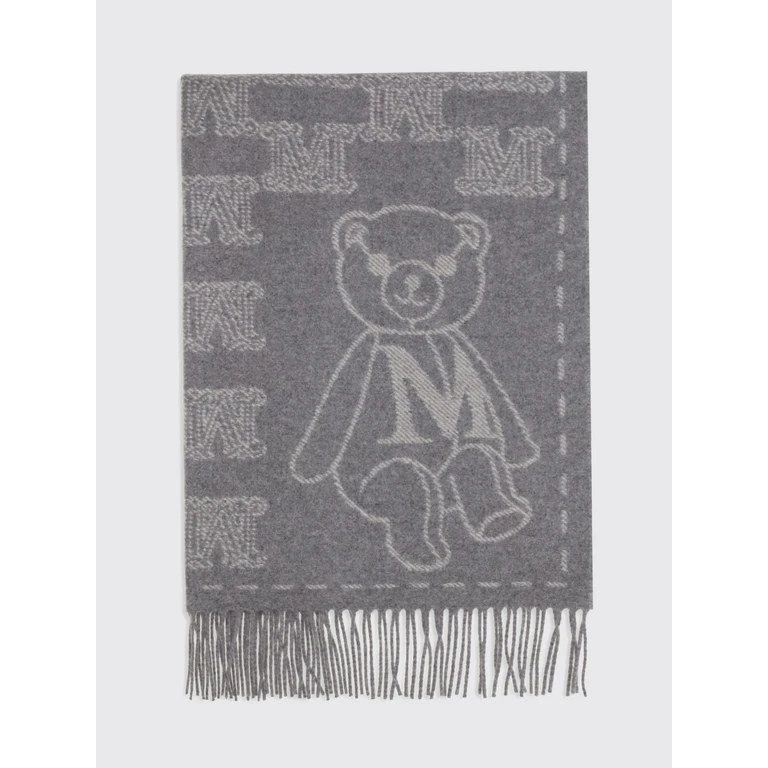 Charme Cashmere Stole with Jacquard Monogram and Fringed Hem (2624546372600005)