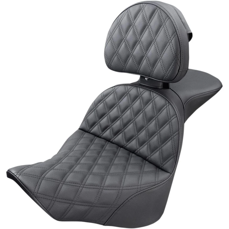 818-27-030LS - Saddlemen Explorer Lattice Stitch Seat With Backrest For Harley Davidson FLFB 1750 ABS 2018-2020 - Black