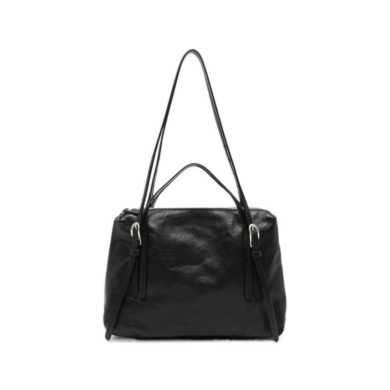 Buckle-detail Leather Tote Bag
