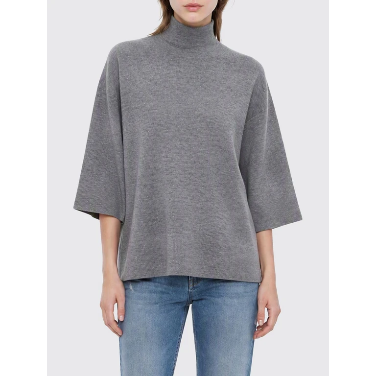 Pure Wool Turtleneck Jumper with Dropped Shoulders and Asymmetrical Hem (MAD216F397D7228132)