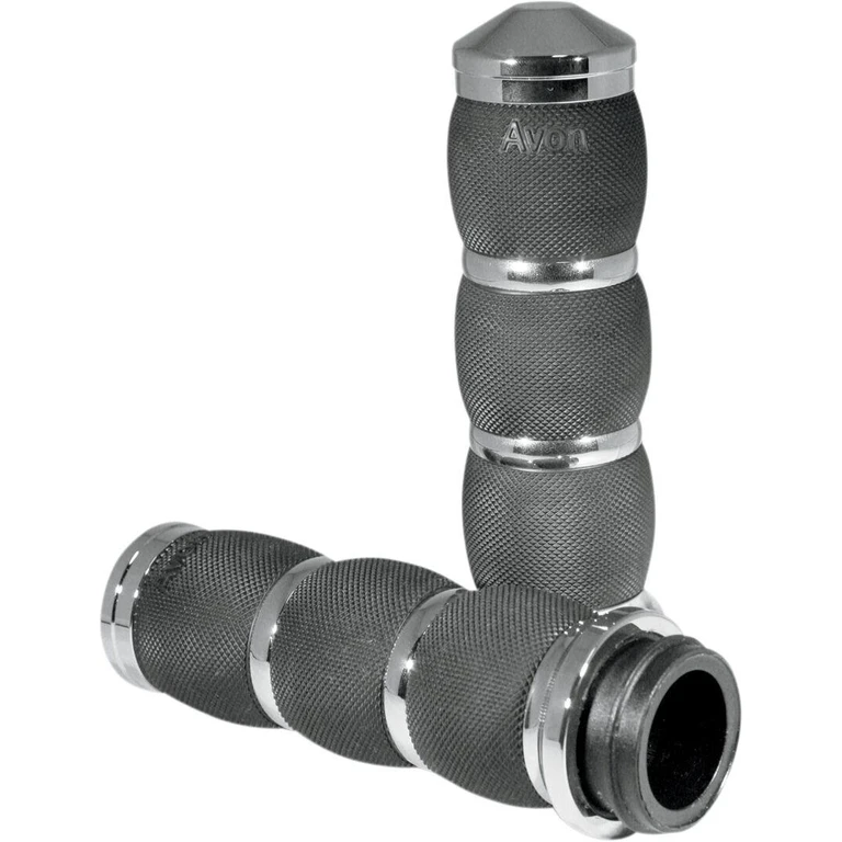 AIR-91-FLY - Avon Grips 3-Ring Air Cushioned Grips For Harley Davidson FLDE 1750 2020 - Black/Chrome