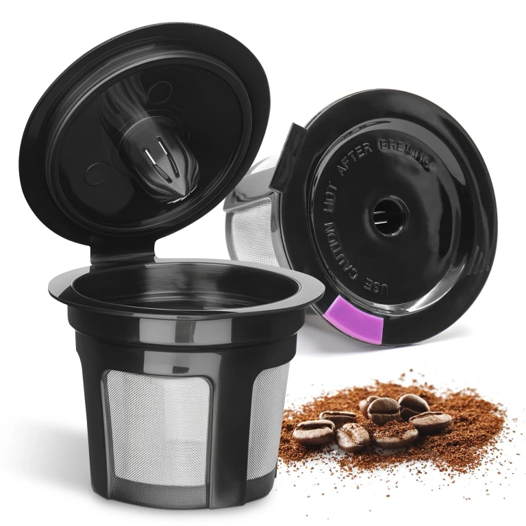 Home Reusable Single Serve Coffee K-Cup - Compatible with Keurig Coffee Brewers - Universal Coffee Filters - Eco-Friendly Stainless Mesh Refillable Pods - Dishwasher Safe