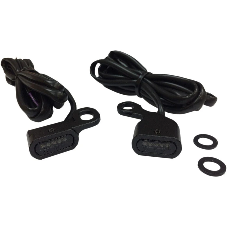 L22-0230MBMENU - Drag Specialties LED Handlebar Marker Lights For Harley Davidson FLS 1690 2012-2014 Black Smoke