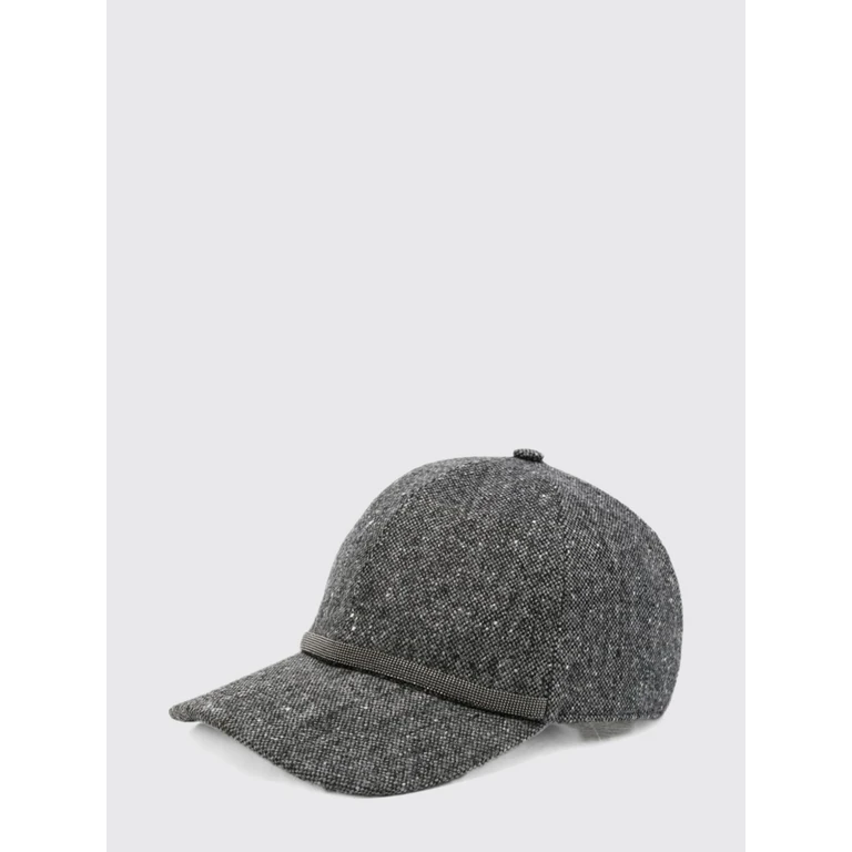 Wool Baseball Cap with Embroidery and Monili Detail (MCAP90218C001)