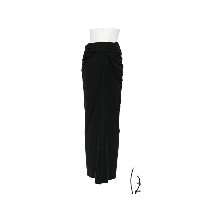 Interlock Ruched Draped Maxi Skirt