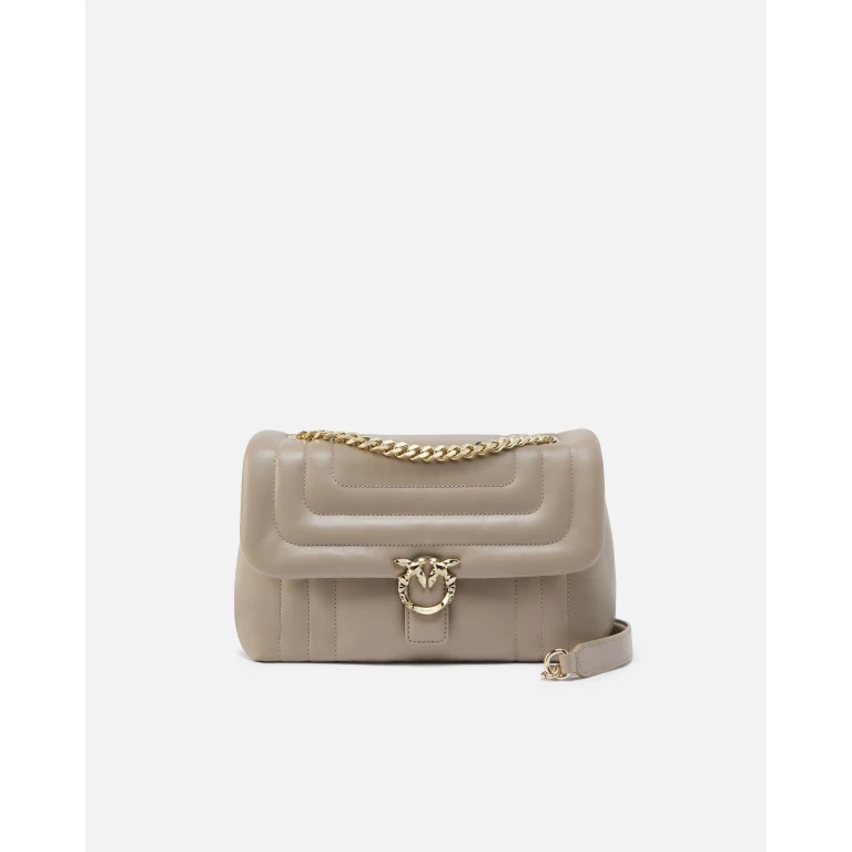 Sac à bandoulière moyen Love Bag Puff en cuir nappa matelassé avec boucle à facettes PINKO Galleria