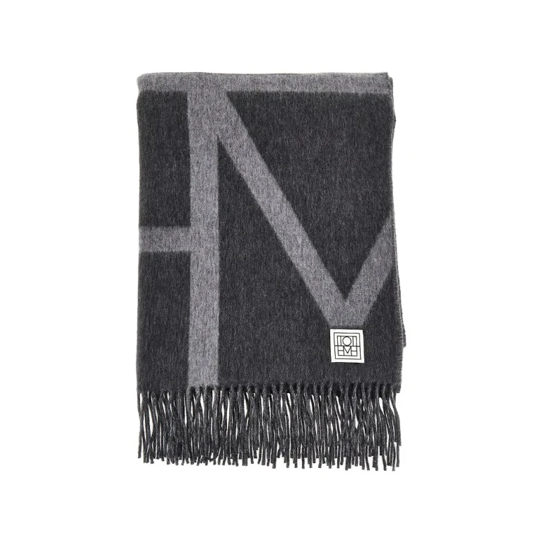 Brushed wool Monogram scarf Woman One Size