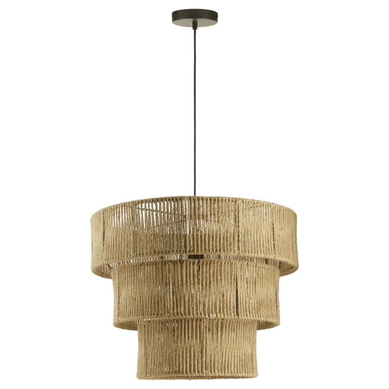 19.75" W 1-Light Fiora Metal and Jute Pendant