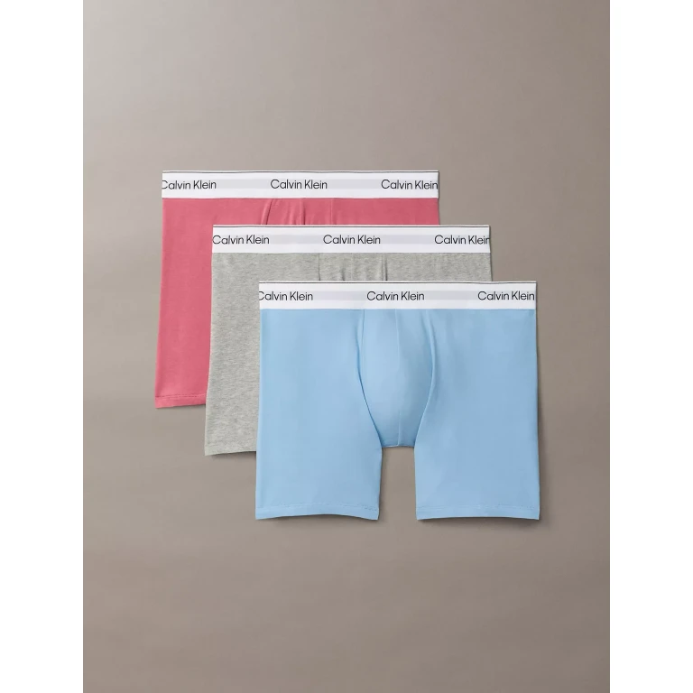 Cotton Stretch Boxer Brief 3-Pack Men's Underwear - Pink/Light Blue/Grey