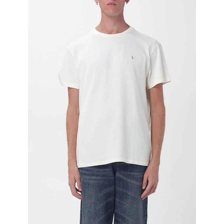 Recycled Cotton Crewneck T-Shirt with Embroidered Pony Logo (710B31422005)