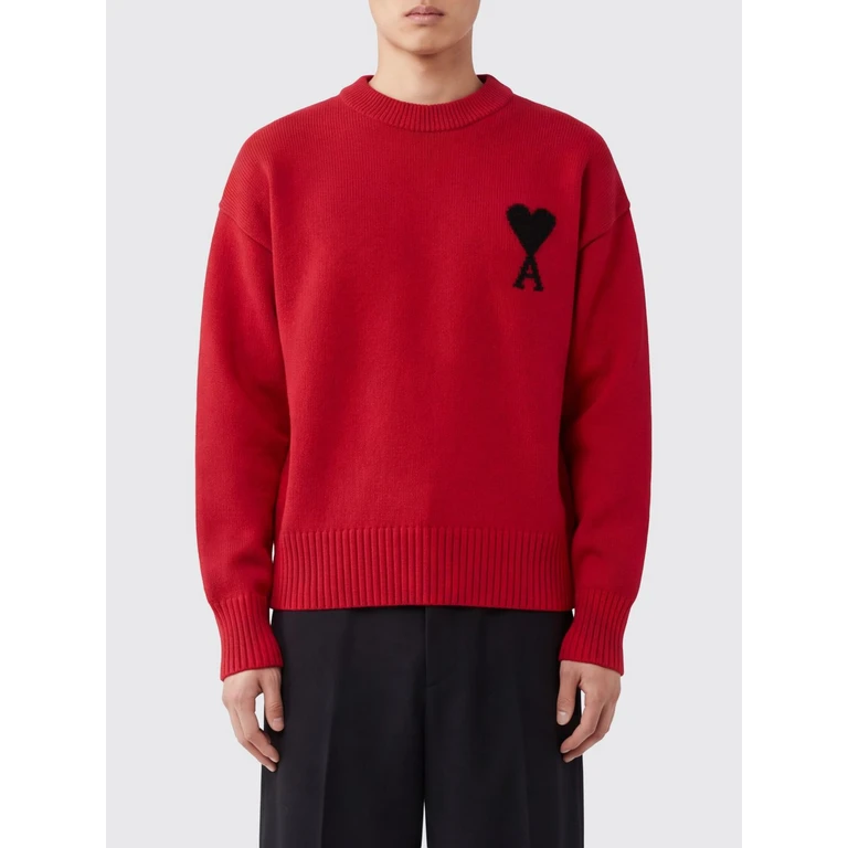 Crew-Neck Wool Jumper with Contrast Logo (UKS838018A252)