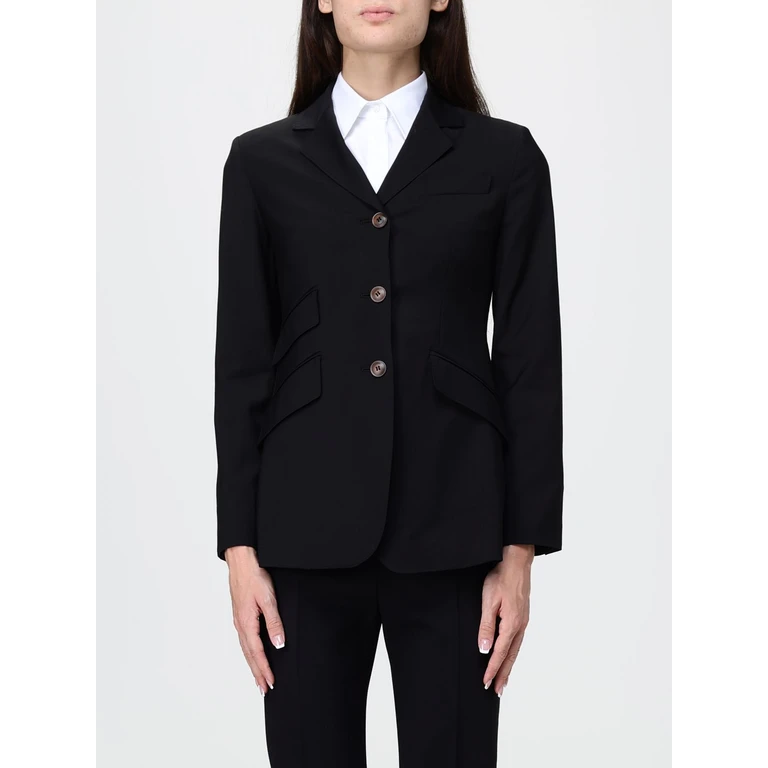 Single-Breasted Cropped Blazer in Virgin Wool with a Slim Fit (2621046081600004)