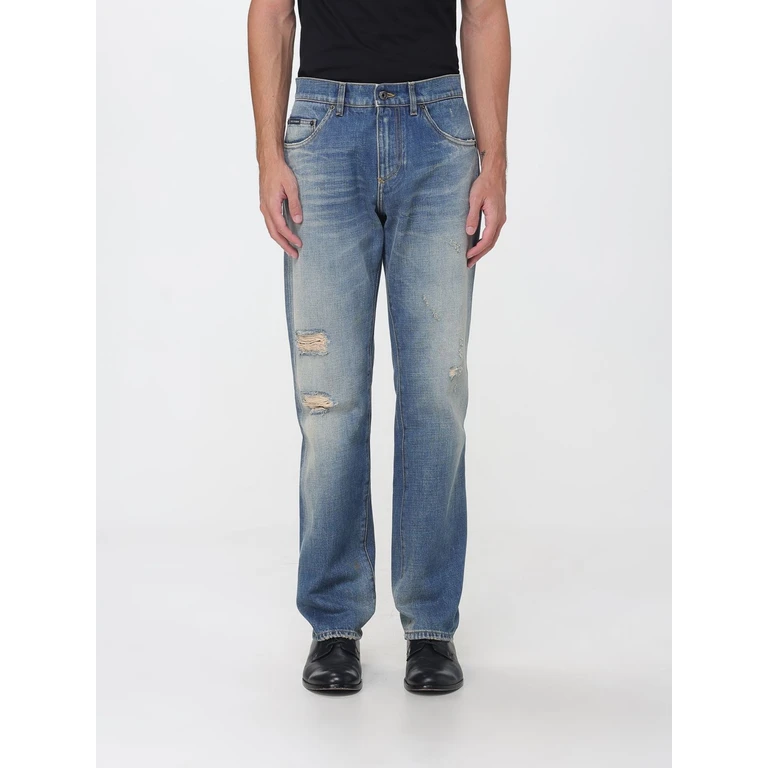 Jeans aus Baumwolle mit zweifarbiger Plakette