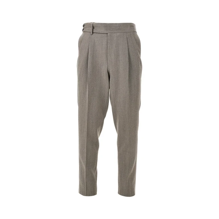 Pleated chevron wool pants Man 48