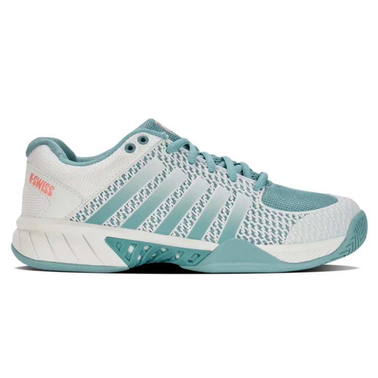 Express Light Pickleball Women's Court Shoes - Blanc de Blanc/Nile Blue/Desert Flower