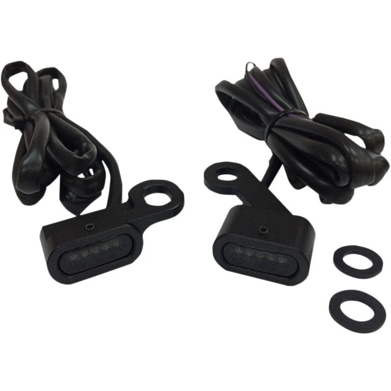 L22-0231MBMENU - Drag Specialties LED Handlebar Marker Lights For Harley Davidson XL 1200 C 2014-2020 Black Smoke