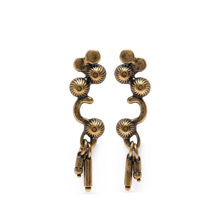 Floral-motif Ball-stud Earrings