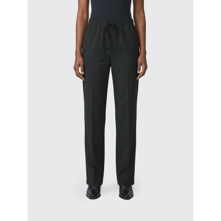 Straight-Leg Wool and Cotton Trousers with Drawstring Waist (S52KA0485M36006855)