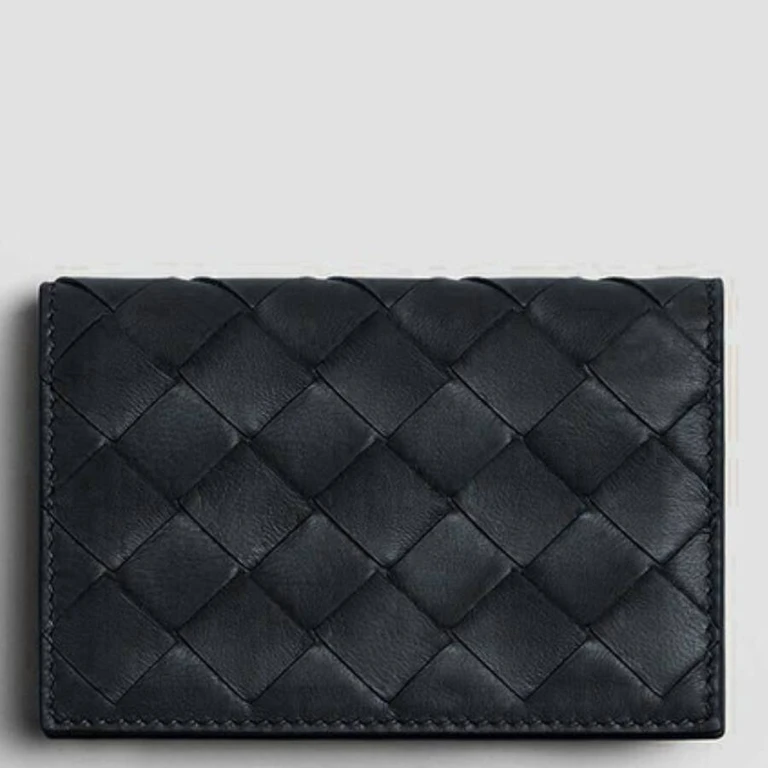 Intrecciato Leather Business Card Case