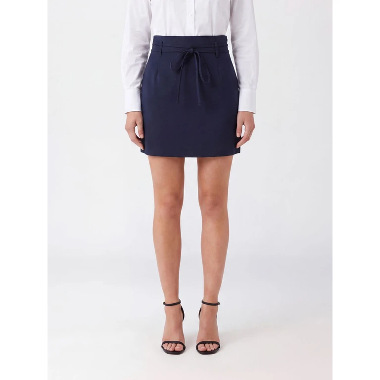 High-Waisted Pencil Mini Skirt with Belt and Side Zip (262TF201611956)