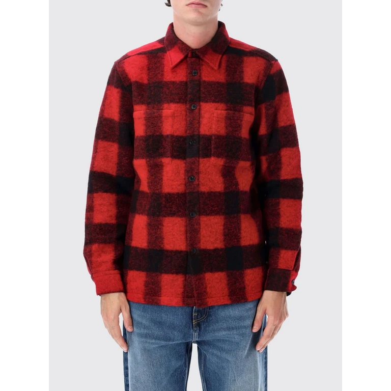 Check Wool Blend Overshirt with Patch Pockets (BIGBUFFALORB)