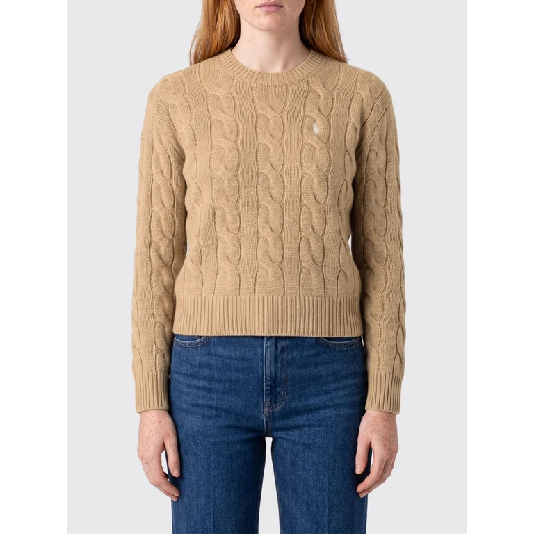 Cable-Knit Wool Jumper with Embroidered Pony Logo (211A91216005)