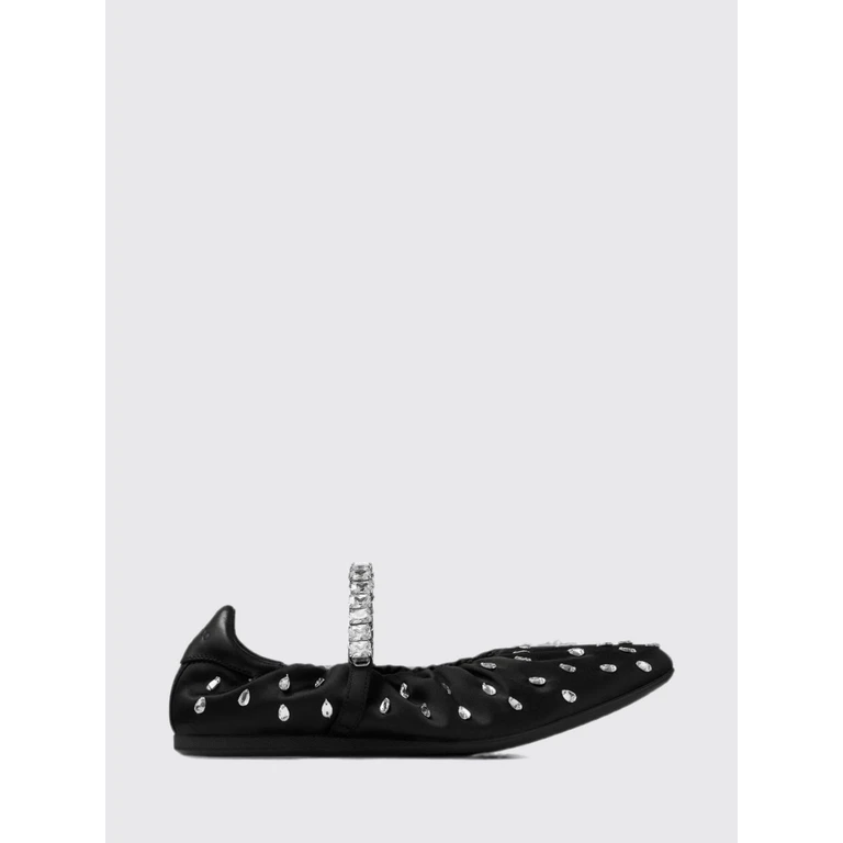 JIMMY CHOO Ballet Flat Woman color Black (JADEBALLERINAQEPBLACK/CRYSTAL)