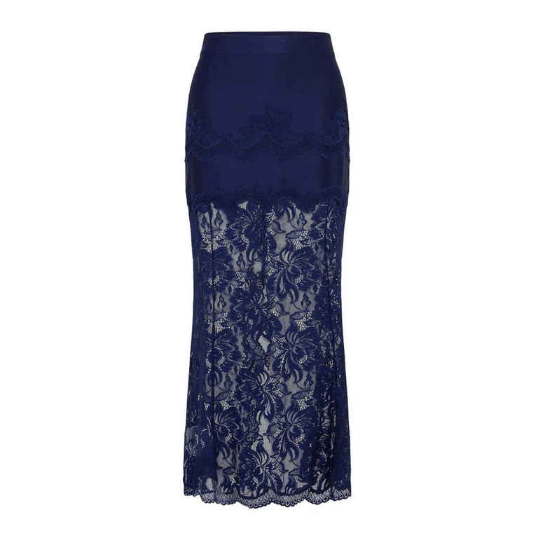 Rabanne Jupe Midi - Bleu Foncé (26AJJU021PA0170P481)