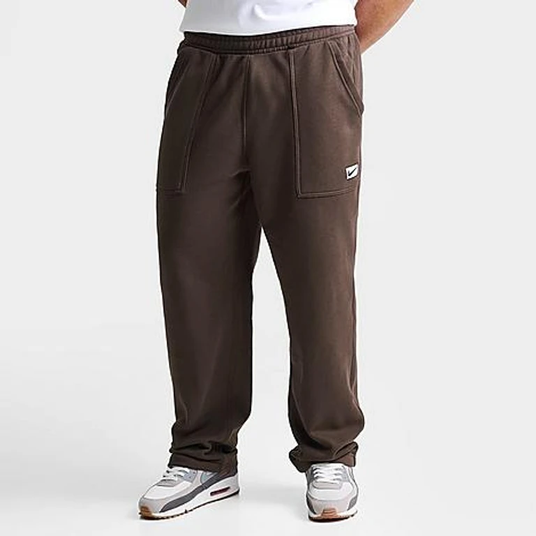 Nike Men's Sportswear Swoosh Box Fleece Sweatpants in Baroque Brown/Sail Size: Small