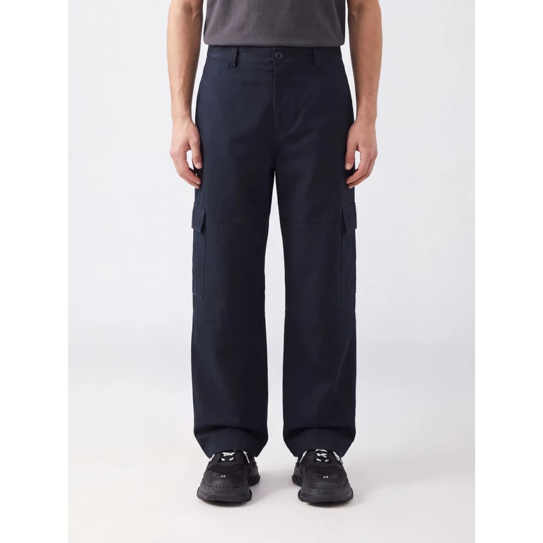 Pantalon cargo en coton à jambe large Balenciaga anthracite