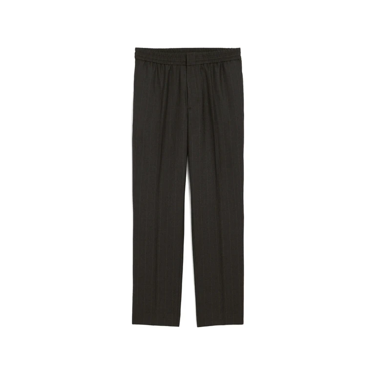 Elasticated-waist Striped Wool Trousers