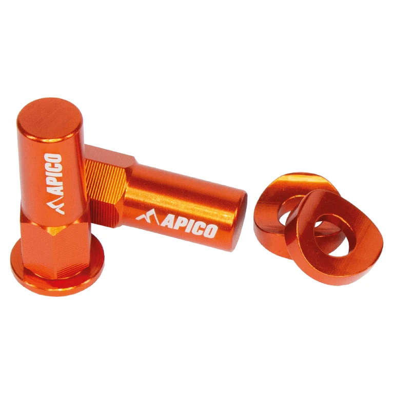 RIM LOCK NUT ALU OR - Apico Aluminium Rim Lock Nut & Washer Set Orange