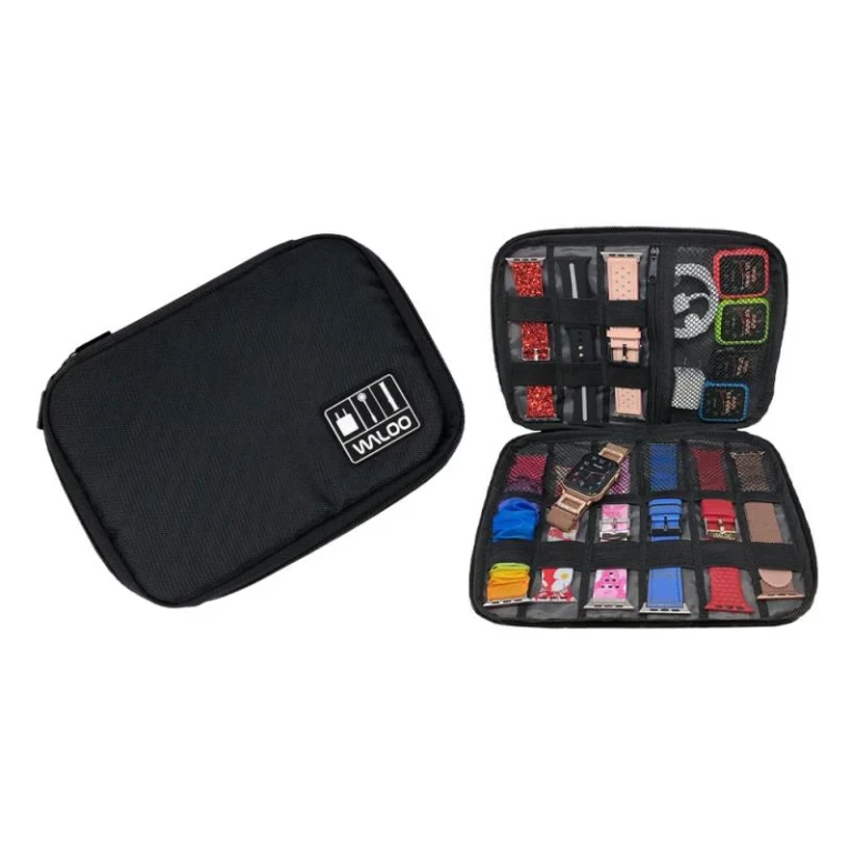Smart Watch Band, Case & Cable Organizer W/Zipper