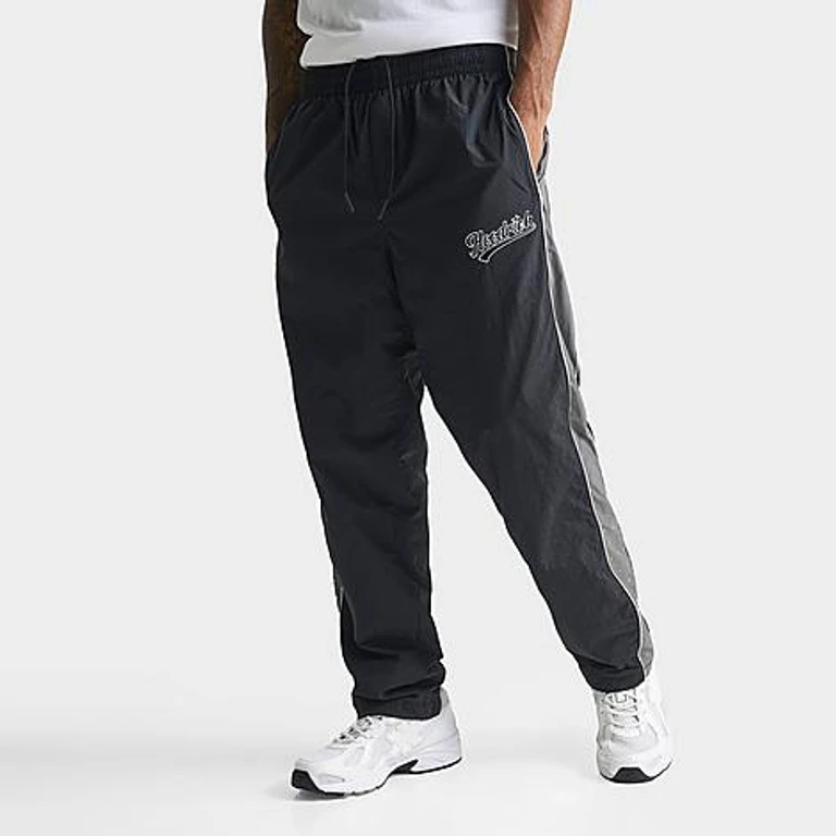 Men's Stade Diamond Woven Track Pants in Black/Grey Size: Small
