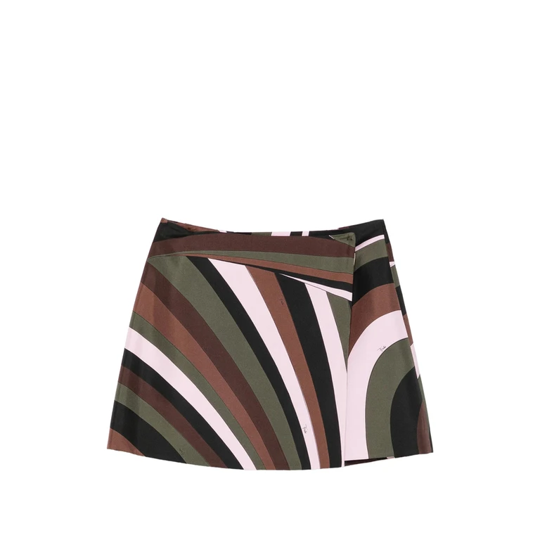 Iride-print Wrap Mini Skirt