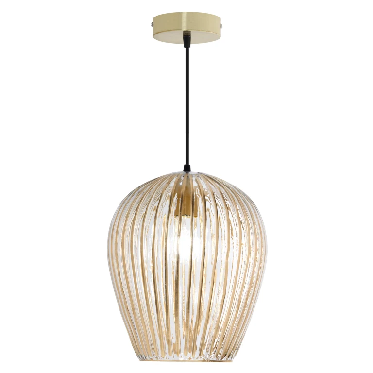10.75" W Zoe Modern Clear and Gold Dome Shade Pendant