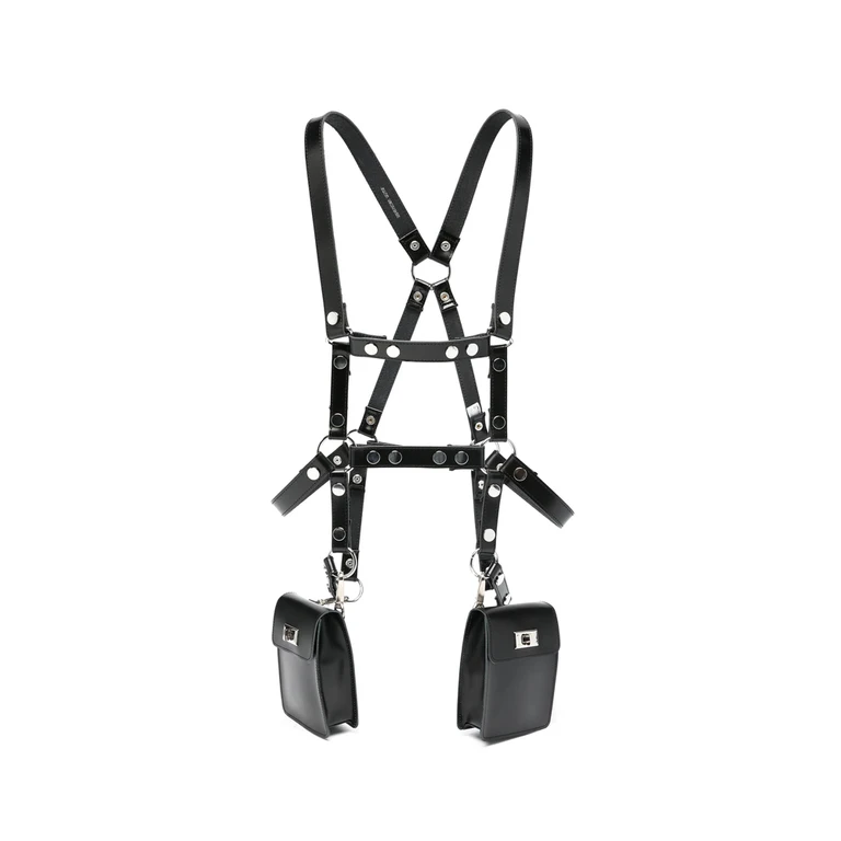 X Comme Des Garçons Harness-style Leather Mini Bag