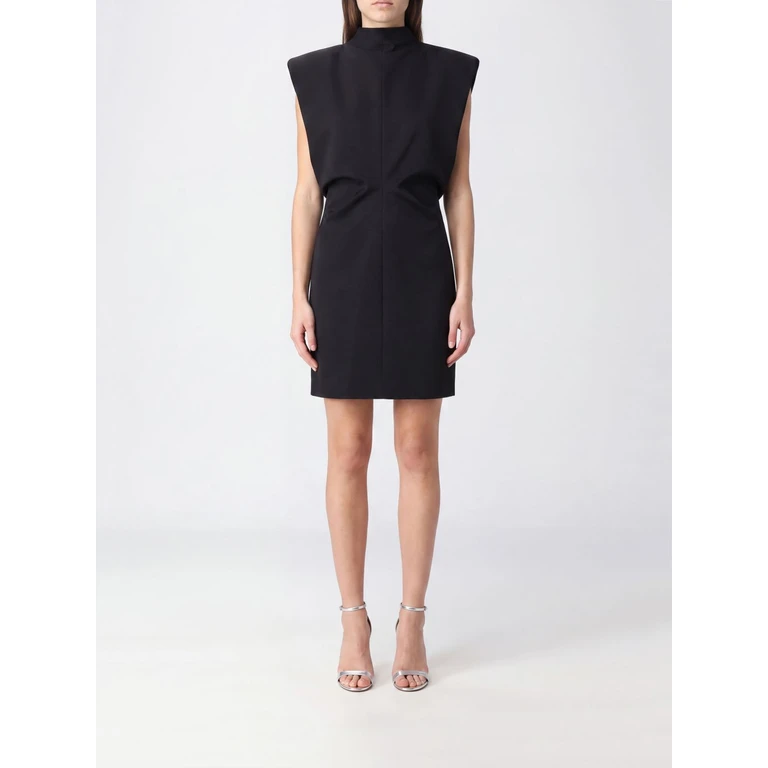 Sleeveless High Neck Viscose Blend Sheath Mini Dress (3121131129)