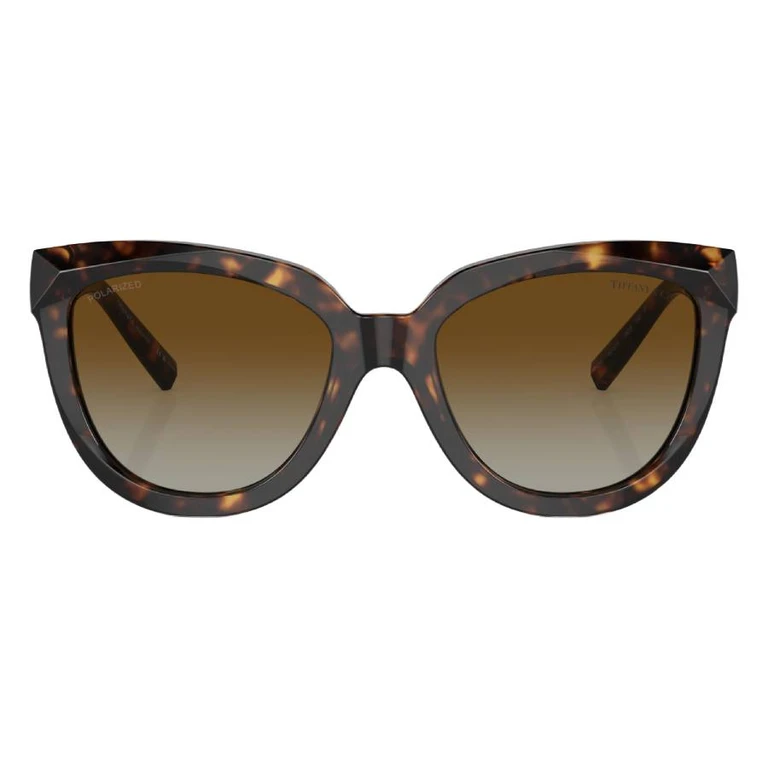 Tiffany Polarized Brown Gradient Cat Eye Ladies Sunglasses TF4215 8015T5 53