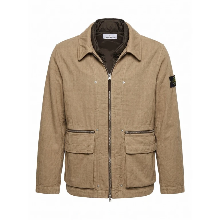 Diagonal Cotton Wool Field Jacket