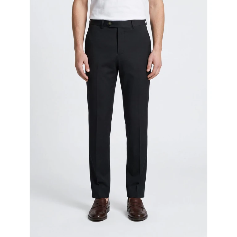 Pantalon Travel Super Slim en Laine Marine