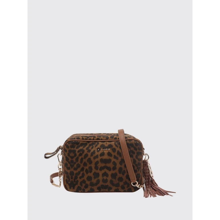 Suede Mini Camera Bag with Animal Print and Charms (162PCC551SULLEOPARD)