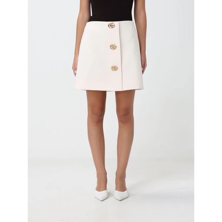 High-Waisted Wool Mini Pencil Skirt with Logo Buttons (864526ZACKN9050)