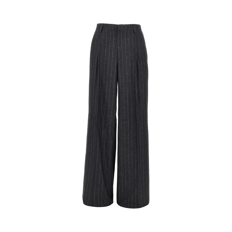 Pinstriped wool blend pants with dart Woman 40