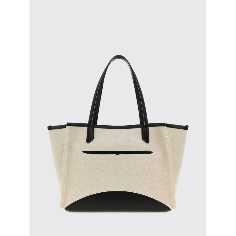 JW ANDERSON Loafer Bicolor Cotton Twill and Leather Tote Bag with Double Handle (HB0793FA0539157)