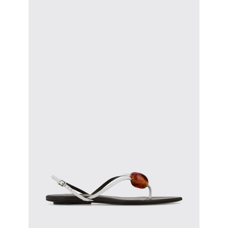 Leather Thong Sandals with Applied Stones and Low Heel (AA3S1010I037010)