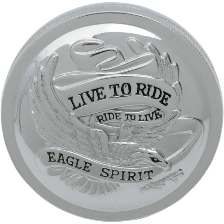 72644-SC2 - Drag Specialties Live to Ride Fuel Cap For Harley Davidson FLH 1340 1984 Right-Hand Thread - Chrome